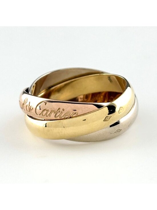 Classic 18K Gold Tricolor Trinity Ring | Cartier US Cartier Trinity Ring YG Yellow Gold